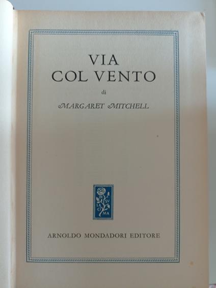 Via col vento - Margaret Mitchell - copertina