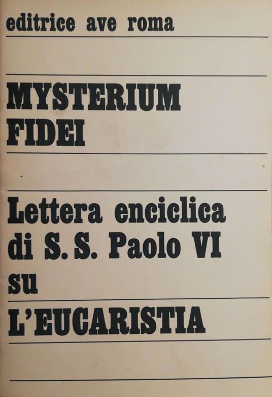 Mysterium Fidei - Anonimo - copertina