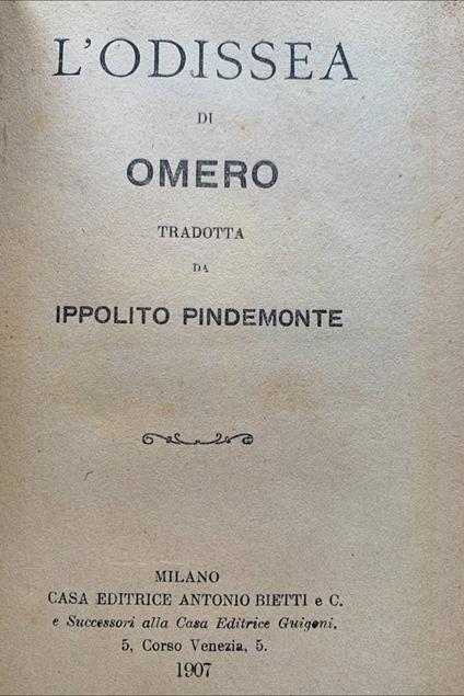L' Odissea - Omero - copertina