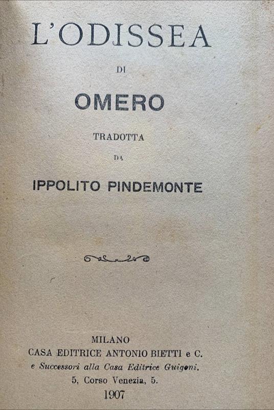 L' Odissea - Omero - copertina