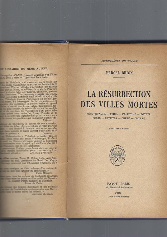 La Resurrection Des Villes Mortes. I-Ii - Marcel Brion - copertina