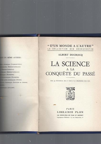 La Science A La Conquete Du Passe' - Albert Ducrocq - copertina