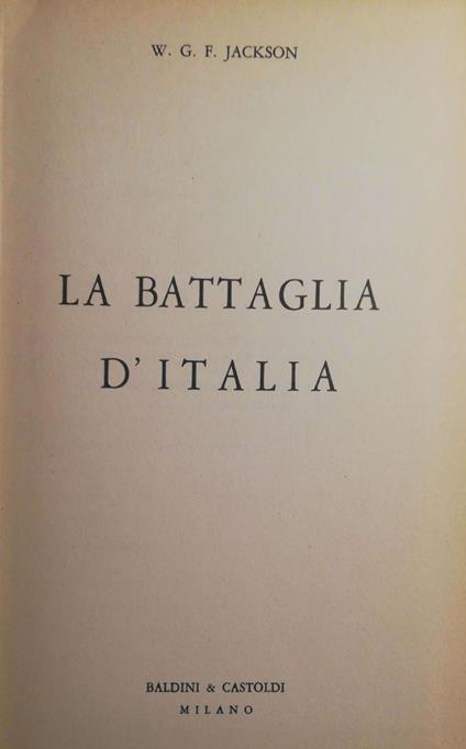 La battaglia d'Italia - William G. F. Jackson - copertina