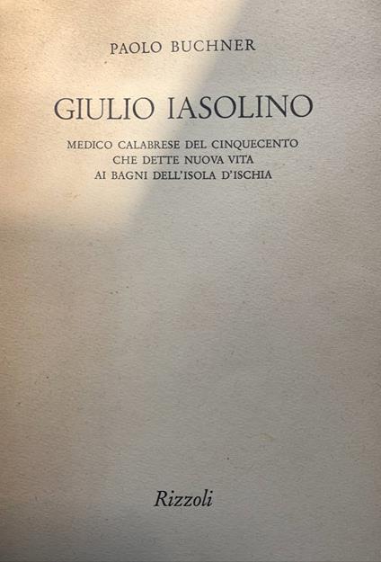 Giulio Iasolino - Paolo Buchner - copertina