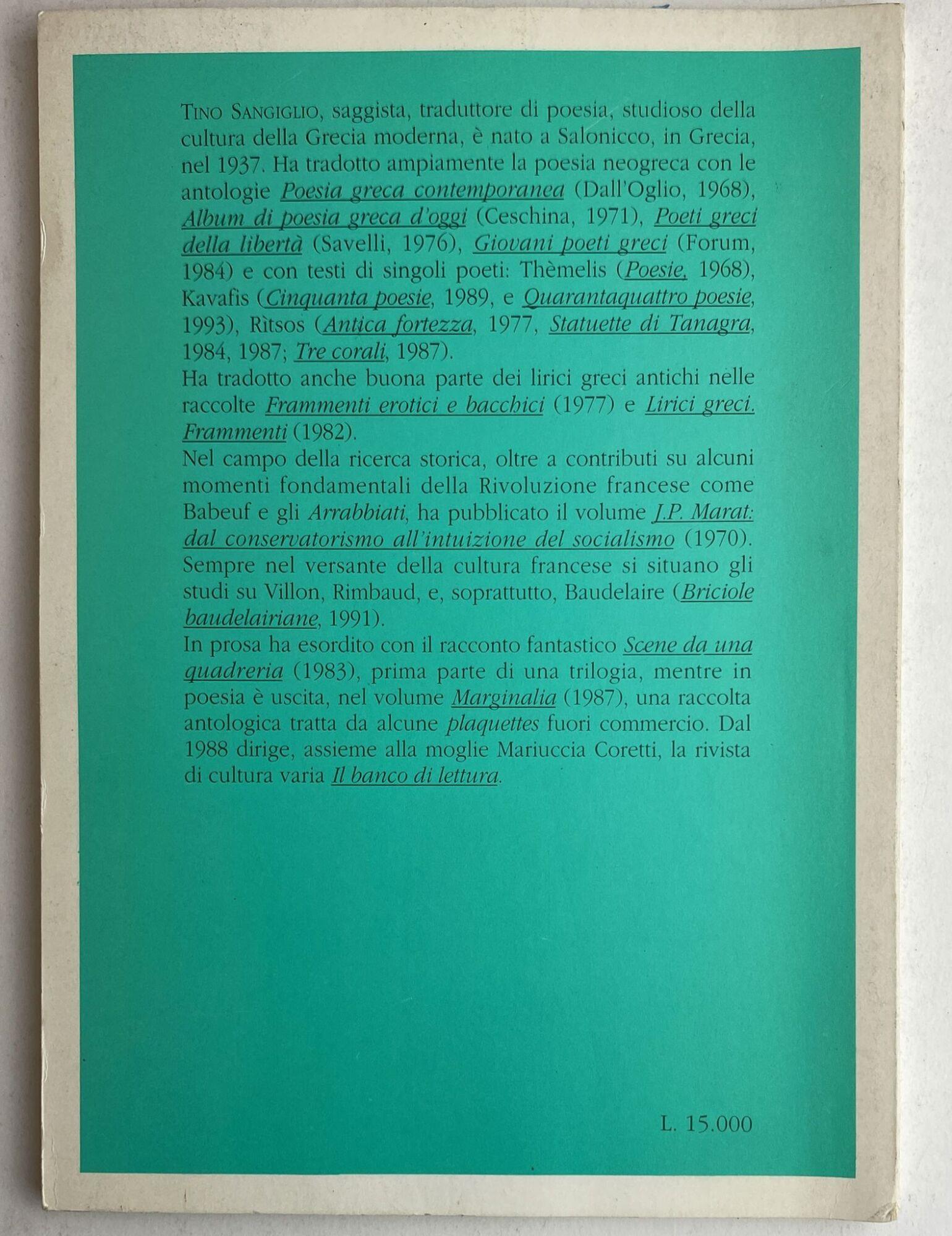 Appunti sulla poesia greca contemporanea