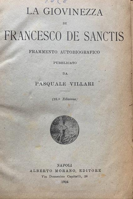 La giovinezza - Francesco De Sanctis - copertina