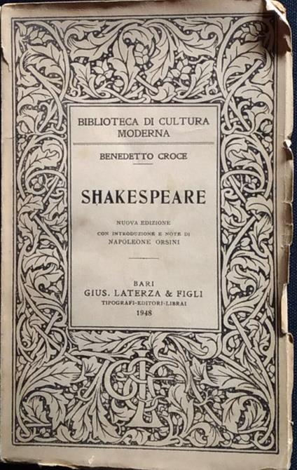 Shakespeare - Benedetto Croce - copertina