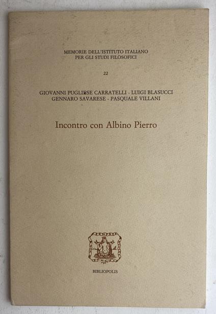 Incontro con Albino Pierro - copertina