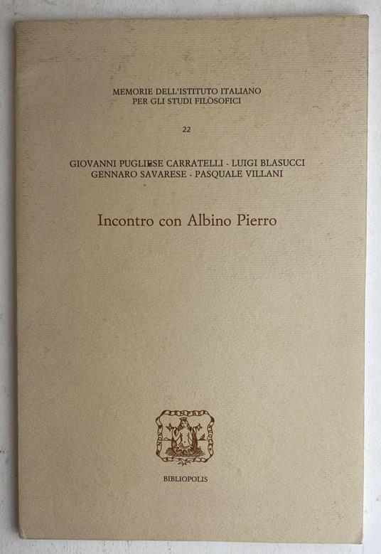 Incontro con Albino Pierro - copertina