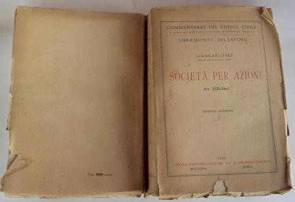 Società per azioni Art.2325-2461. Libro quinto del lavoro - Giancarlo Frè - copertina