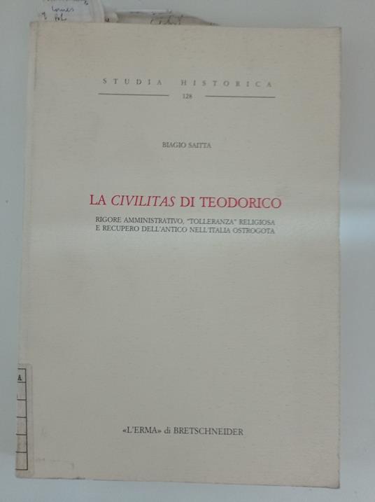 La Civilitas di Teodorico - Biagio Saitta - copertina