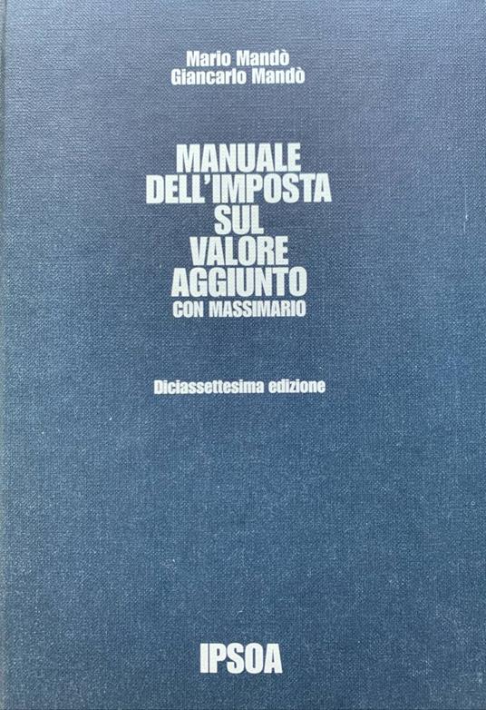 Manuale dell'imposta sul valore aggiunto con massimario - copertina