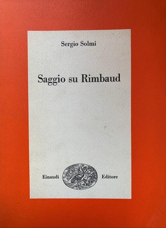 Saggio su Rimbaud - Sergio Solmi - copertina