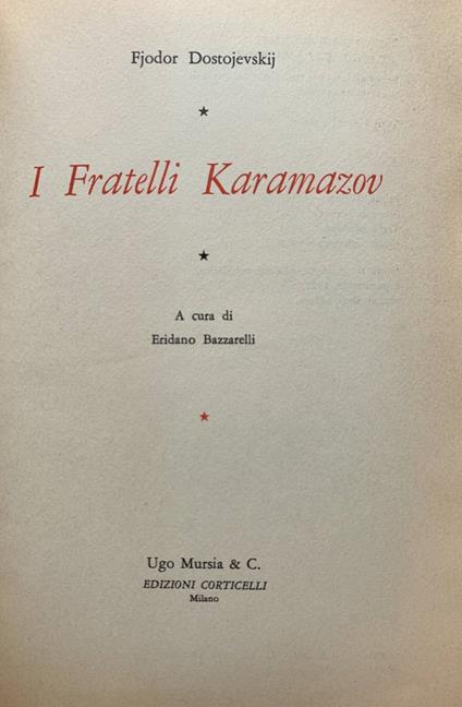 I fratelli Karamazov - Fëdor Dostoevskij - copertina