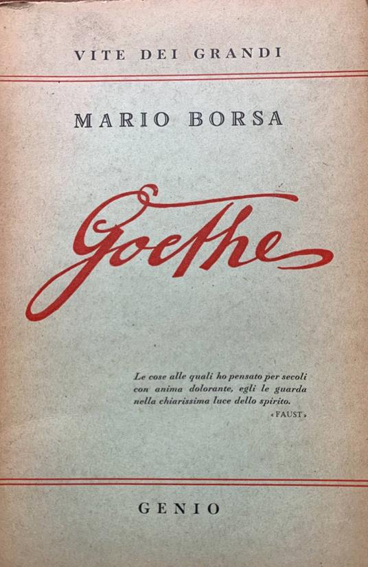 Goethe - Mario Borsa - copertina