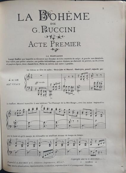 La Boheme. Acte Premier - Giacomo Puccini - copertina
