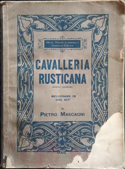 Cavalleria rusticana - Pietro Mascagni - copertina