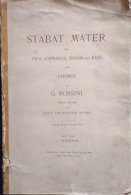 Stabat mater - Gioachino Rossini - copertina