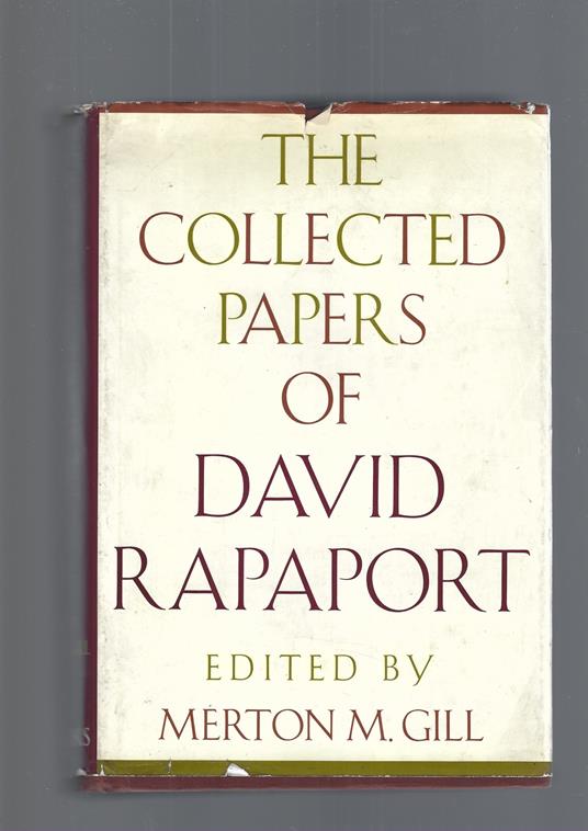 The Collected Papers Of David Rapaport - Merton M. Gill - copertina