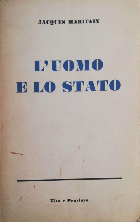 L' uomo e lo Stato - Jacques Maritain - copertina
