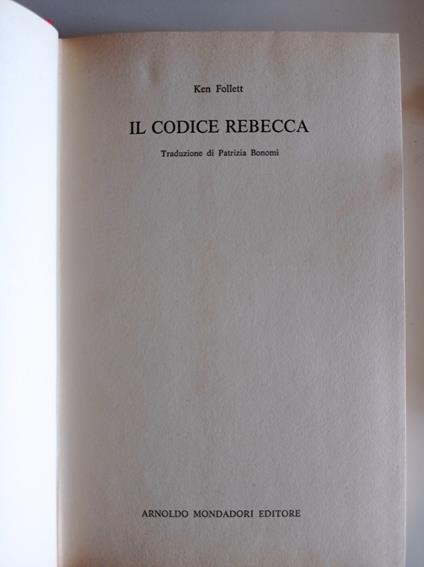 Il codice Rebecca - Ken Follett - copertina