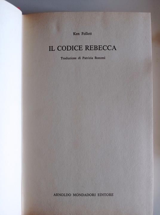 Il codice Rebecca - Ken Follett - copertina