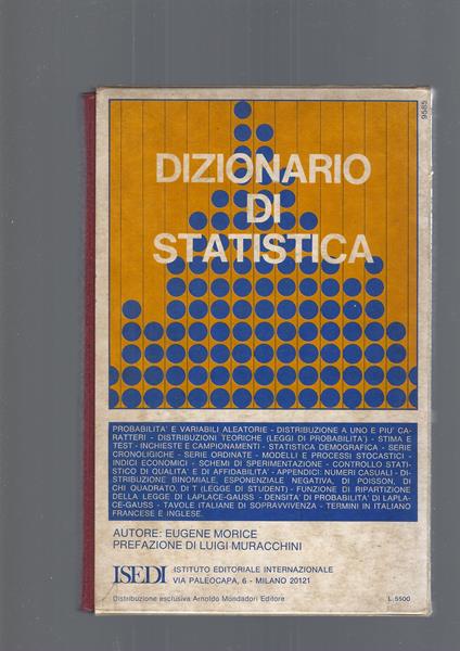 Dizionario Di Statistica - copertina