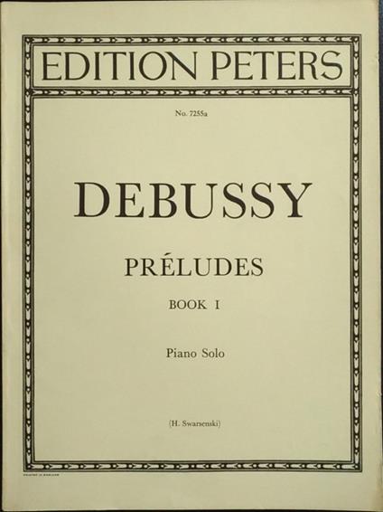 Preludes. Book I. Piano Solo - Claude Debussy - copertina