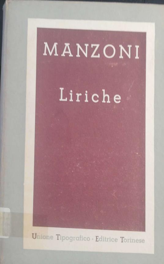 Liriche - Alessandro Manzoni - copertina