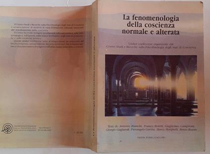 La fenomenologia della coscienza normale e alterata - copertina
