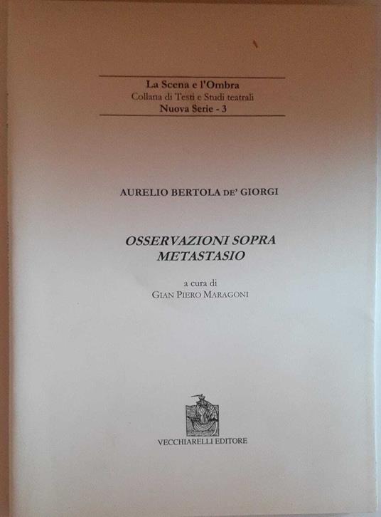 Osservazioni sopra Metastasio - copertina