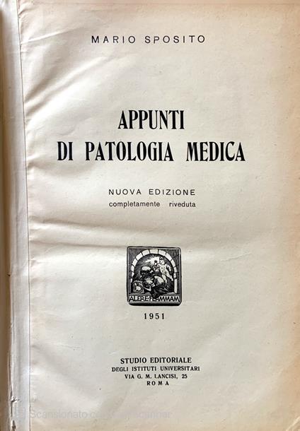 Appunti di patologia medica - copertina