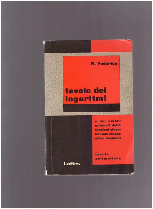 Tavole dei logaritmi - copertina