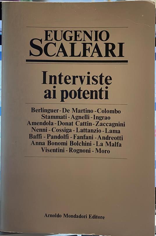 Interviste ai potenti - Eugenio Scalfari - copertina