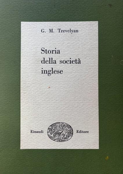Storia della società inglese - George M. Trevelyan - copertina
