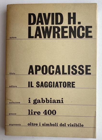 Apocalisse - David Herbert Lawrence - copertina