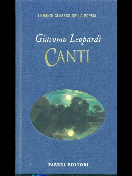 Canti - Giacomo Leopardi - copertina