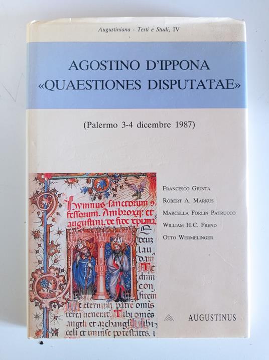 Agostino D'Ippona "Quaestiones Disputatae" - copertina