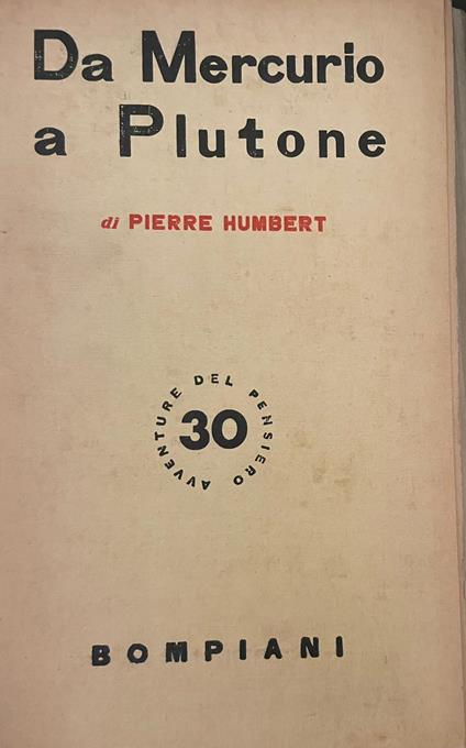 Da Mercurio a Plutone - Pierre Humbert - copertina