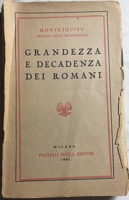 Grandezza e decadenza dei romani - copertina