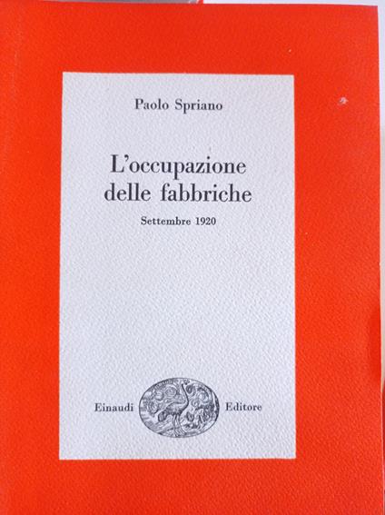 L' occupazione delle fabbriche - Paolo Spriano - copertina