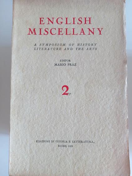 English Miscellany 2 - Mario Praz - copertina