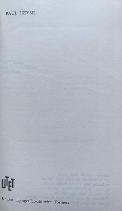 Novelle - La Fornarina - Liriche - Paul von Heyse - copertina