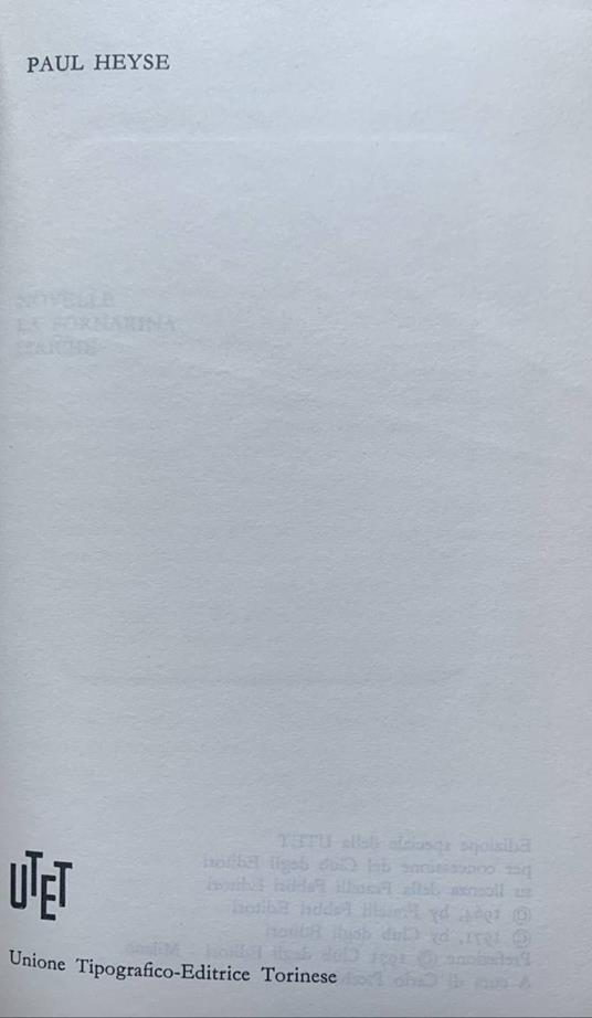Novelle - La Fornarina - Liriche - Paul von Heyse - copertina