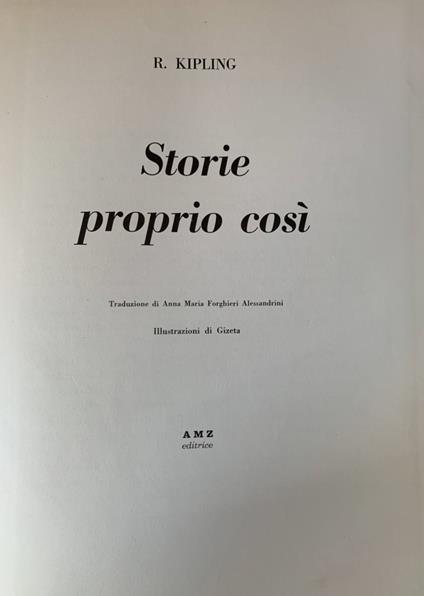 Storie proprio così - Rudyard Kipling - copertina