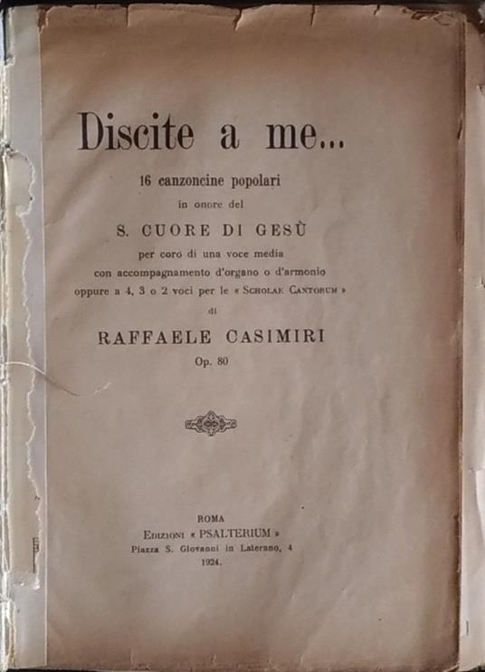Disciti a me.. - Raffaele Casimiri - copertina
