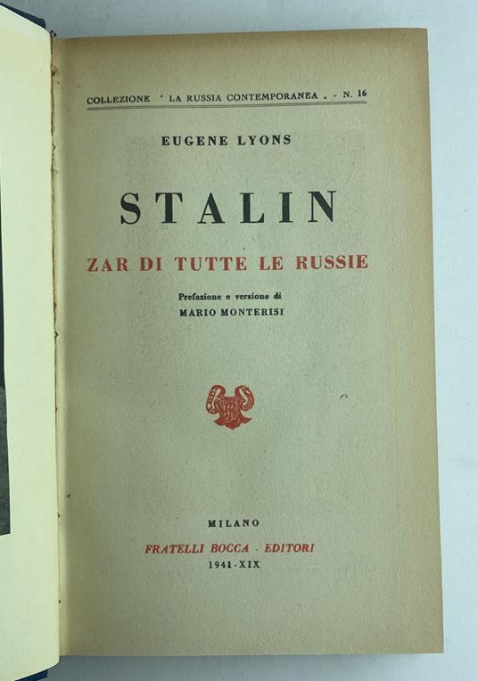 Stalin, Zar di tutte le Russie - copertina