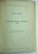 Cola Di Renzo Senatore. Lezioni di storia medievale raccolte a cura del dott. Ludovico Gatto
