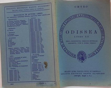 Odissea libro XX - Omero - copertina