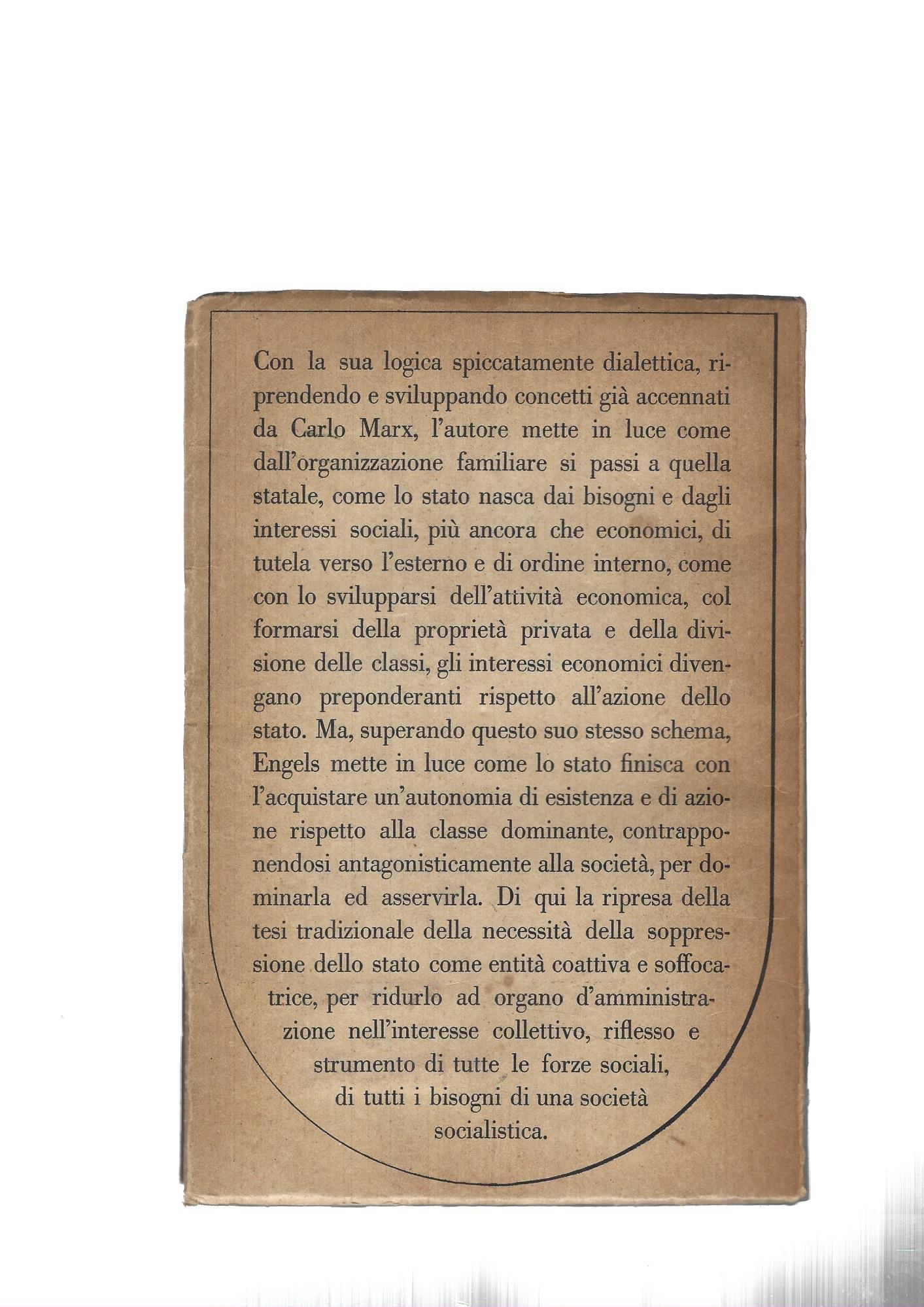 L' origine della famiglia, della proprietà privata e dello stato